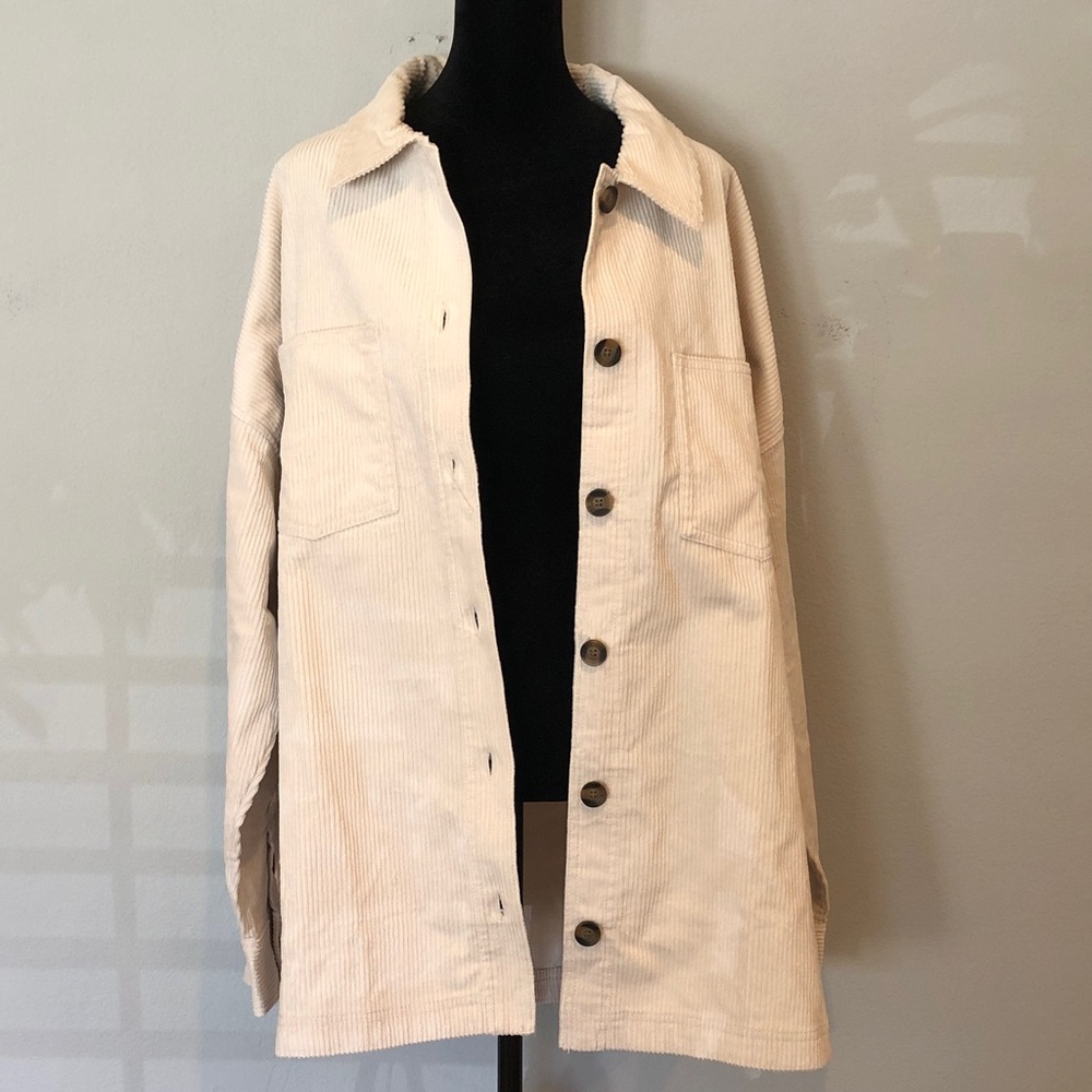 Matty M White Corduroy Shirt Jacket NWT, XXL